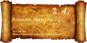 Kossuth Agnella névjegykártya